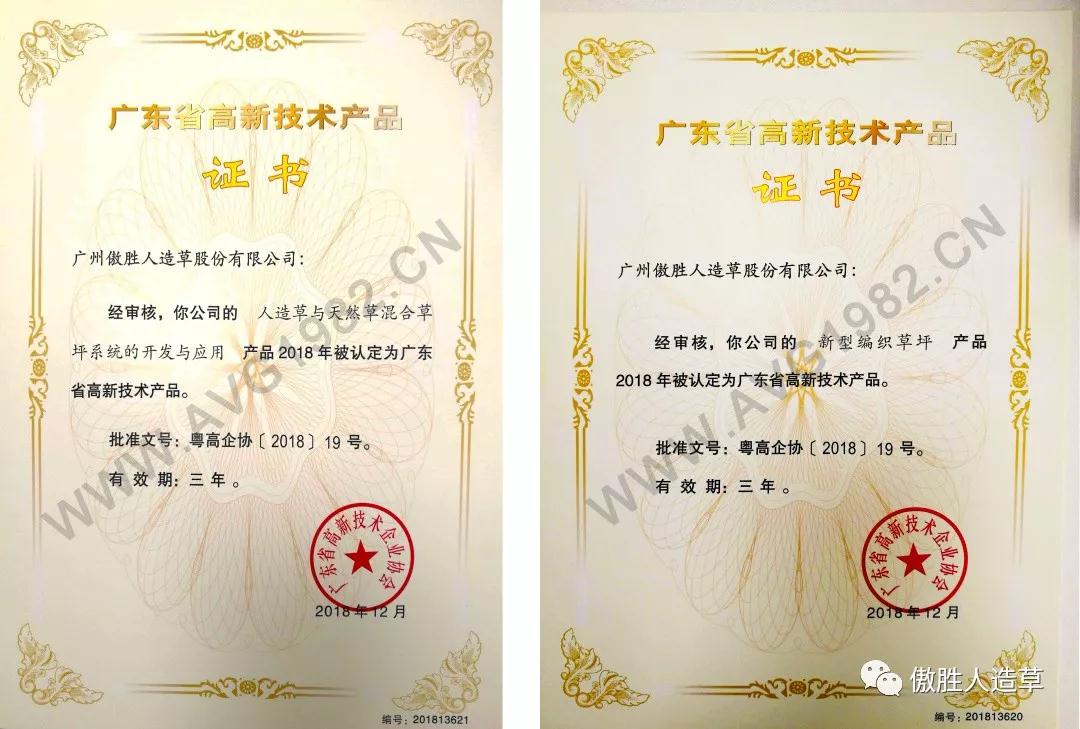 热烈祝贺avg傲胜股份再获两项“广东省高新技术产品”证书！